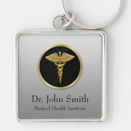 金ゴールドの専門の医学のケリュケイオン- Keychain キーホルダー