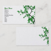 金ゴールドの専門の名刺の緑の葉 名刺 (正面/裏面)