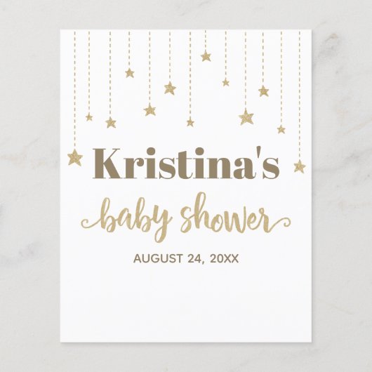 金ゴールドの小さな星のシャワーがベビーを願う (裏面)