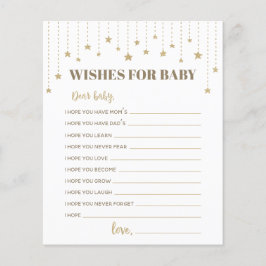 金ゴールドの小さな星のシャワーがベビーを願う