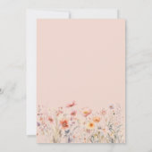 金ゴールドの小さな蝶が彼女の道の赤ちゃんシャワー 招待状 (裏面)