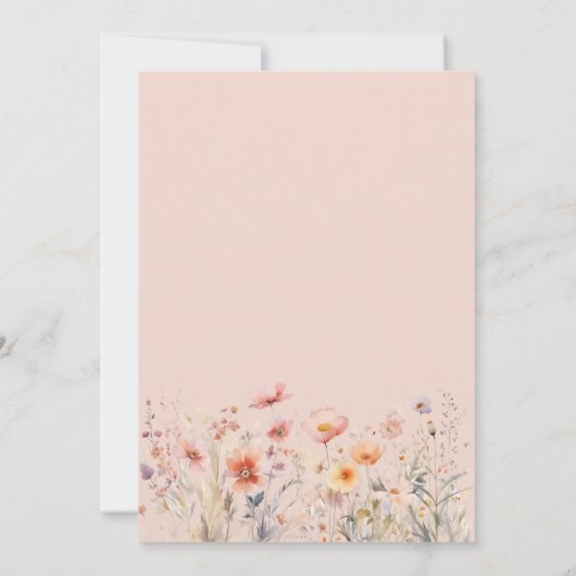 金ゴールドの小さな蝶が彼女の道の赤ちゃんシャワー 招待状 (裏面)