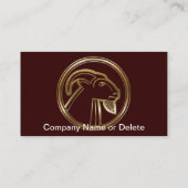 金ゴールドの山羊座の(占星術の)十二宮図の海のヤギの占星術の印 名刺 (裏面)