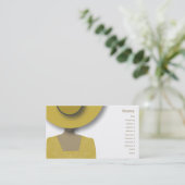 金ゴールドの帽子-ビジネス 名刺 (スタンド正面)