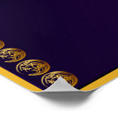 金ゴールドの年うさぎのポスター ポスター (角)