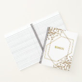 金ゴールドの幾何学的およびグリッターカスタム ノートブック (内部)