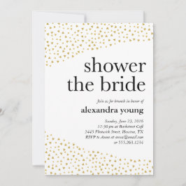 金ゴールドの幾何学的でモダンなブライダルシャワー招待状 招待状
