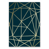 金ゴールドの幾何学的なダイヤモンド結婚式のテーブル数カード テーブルナンバー (裏面)