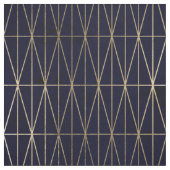 金ゴールドの幾何学的な三角形の濃紺の水彩画 ファブリック (見本)