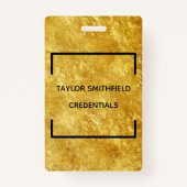 金ゴールドの幾何学的な正方形のモダンで粋なバッジの締縄 バッジ (正面)