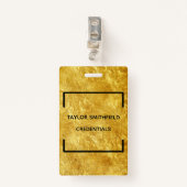 金ゴールドの幾何学的な正方形のモダンで粋なバッジの締縄 バッジ (正面クリップ)