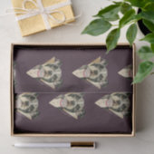 金ゴールドの幾何学的な水彩画パターンを持つかわいい子犬 薄葉紙 (ギフト)