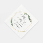 金ゴールドの幾何学的な水色 スタンダードランチョンナプキン (角)