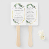 金ゴールドの幾何学的な水色 ハンドファン (正面&裏面)