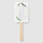 金ゴールドの幾何学的な水色 ハンドファン (裏面)