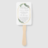 金ゴールドの幾何学的な水色 ハンドファン (正面)