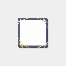 金ゴールドの幾何学的な真夜中の青3" x3"ノート ポストイット