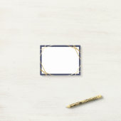 金ゴールドの幾何学的な真夜中の青4" x3"ノート ポストイット (デスク上)