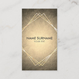 金ゴールドの幾何学的な革縦の名刺 名刺