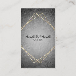 金ゴールドの幾何学的な革縦の名刺 名刺
