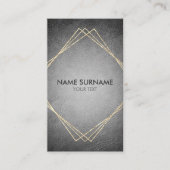 金ゴールドの幾何学的な革縦の名刺 名刺 (正面)
