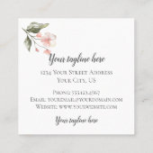 金ゴールドの幾何学的設計および花が付いている手紙B スクエア名刺 (裏面)