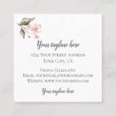 金ゴールドの幾何学的設計および花が付いている手紙F スクエア名刺 (裏面)