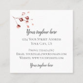 金ゴールドの幾何学的設計および花が付いている手紙G スクエア名刺 (裏面)