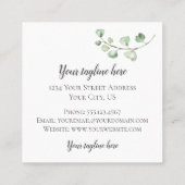 金ゴールドの幾何学的設計および花が付いている手紙L スクエア名刺 (裏面)