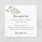 金ゴールドの幾何学的設計および花が付いている手紙N スクエア名刺 (裏面)