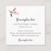 金ゴールドの幾何学的設計および花が付いている手紙S スクエア名刺 (裏面)