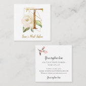 金ゴールドの幾何学的設計および花が付いている手紙T スクエア名刺 (正面/裏面)