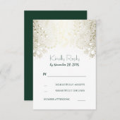 金ゴールドの庭は開花しまRSVPカードを結婚します 出欠カード (正面/裏面)