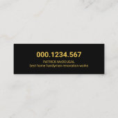 金ゴールドの建築工具設備 スキニー名刺 (裏面)