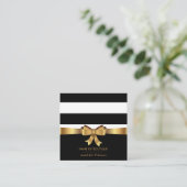 金ゴールドの弓正方形|のブティックの割引クーポン スクエア名刺 (スタンド正面)