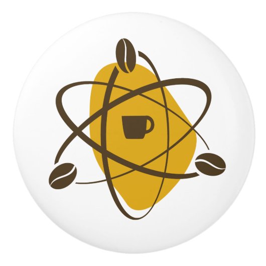 金ゴールドの引出しの引きの原子コーヒー豆 セラミックノブ (正面)