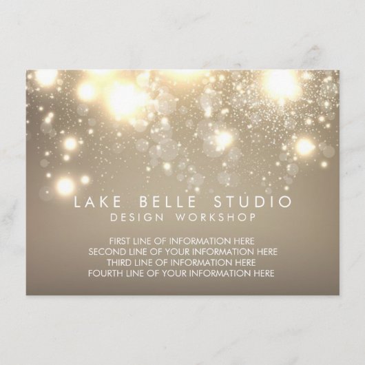 金ゴールドの微妙なグリッターの《写真》ぼけ味の情報カード エンクロージャーカード (正面)