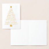 金ゴールドの感動的なクリスマスツリー 箔カード (ディスプレー)