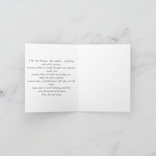 金ゴールドの感動的友情の詩 サンキューカード (内部)