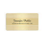金ゴールドの手書きスクリプトのエレガントテンプレート ラベル (正面)