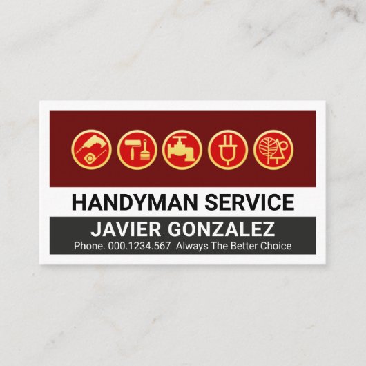 金ゴールドの手書き修復ツール層 名刺 (正面)