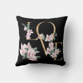 金ゴールドの手紙の中にマグノリアの花と恋 クッション (裏面)