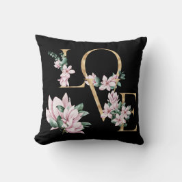 金ゴールドの手紙の中にマグノリアの花と恋 クッション
