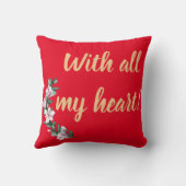 金ゴールドの手紙の中にマグノリアの花と恋 クッション (裏面)