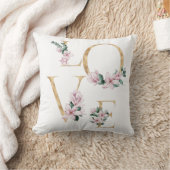 金ゴールドの手紙の中にマグノリアの花と恋 クッション (ブランケット)