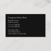 金ゴールドの投資の名刺 名刺 (裏面)