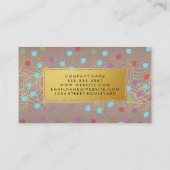 金ゴールドの折れ線アート | ブラシカラフルの斑点 名刺 (裏面)