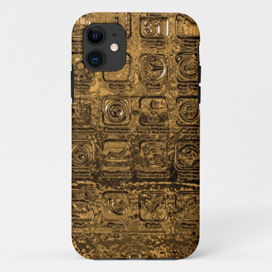 金ゴールドの携帯電話アイコン Case-Mate iPhoneケース (裏面)