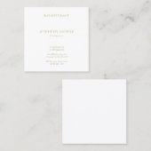 金ゴールドの文字のフォントのモダンな最小主義のテンプレートの贅沢 スクエア名刺 (正面/裏面)