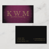 金ゴールドの文字の名刺が付いているエレガントなバーガンディ 名刺 (正面/裏面)